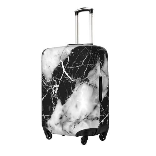 Black White Marble Luggage Cover Washable Elastic Suitcase Cover Anti-Scratch Travel Luggage Protector Covers for Kids Adult S fits 18-21 inch Suitcase2
