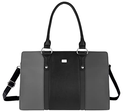 David Jones - Damen Shopper Handtasche Große - Schultertasche PU Leder Business Tote Bag - Klassische Henkeltasche Frau - Alltag Elegante Tragetasche - A4 Arbeit Schule Büro Arbeitstasche - Grau