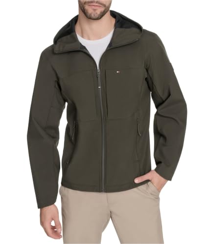 Image of Tommy Hilfiger Mens Soft Shell Hooded Raincoat