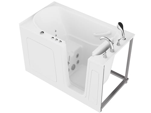 ANZZI Tubs Series Right Drain Quick Fill Walk-In Whirlpool Tub with Powered Fast Drain in White Finish 32 in. x 60 in. | AMZ3260RWH