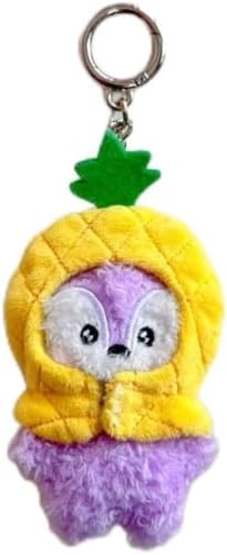 Vagbalena BTS muñeca de peluche serie de frutas llavero libro lindo de dibujos animados colgante bolsa de libro colgante llavero decoración cartera colgante (Color 3,Un tamaño)