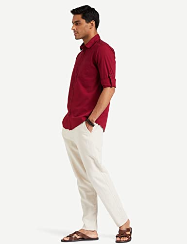 Image of Amazon Brand - Symbol Men's Cotton Shirt | Casual | Plain | Full Sleeve | Summer - Regular Fit (Available in Plus Sizes)