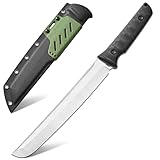Gtkii GTK6 Fixed Blade Knife AUS-10 Steel Blade Full Tang Nylon Fiberglass Handle EDC Fixed Knifes for Outdoor Camping Adventure(Silver)