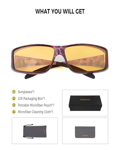 Image of Night Driving Glasses for Men Women Fit Over Sunglasses Anti Glare Polarized HD Night Vision Glasses