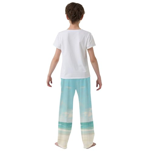 Boys' Pants Lonely Person Sea Beach Long Bottoms Jogger Pants Elastic Waist Trousers with Pockets S-XL3