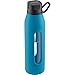 Takeya 22 Ounce Classic Glass Water Bottle with Silicone Sleeve and Twist Cap, Cobalt