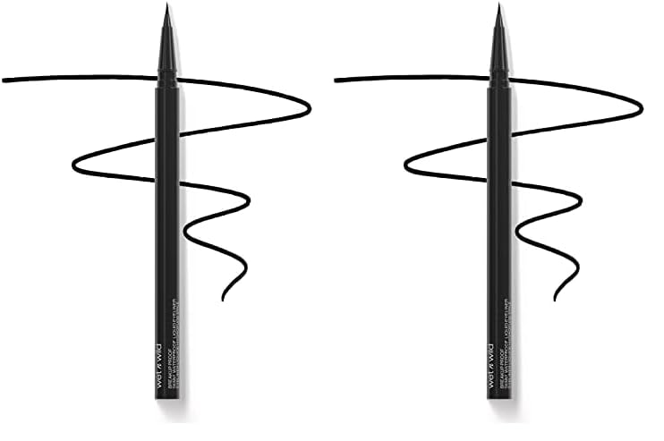 wet n wildBreakup Proof Liquid Eyeliner - Ultra-Fine Brush, Waterproof, Long-Lasting - Cruelty-Free & Vegan - Ultra Black (Pack of 2)