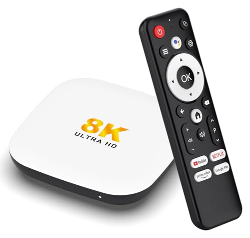 LEFFOT M2 Plus Android 14 TV Box 2025, 4K Ultra HD Streaming Media Player with Voice Remote, 2GB RAM + 16GB ROM, 2.4G&5G WiFi 6, BT 5.4, HDR10, 3D, Smart TV Box for Home TV Netflix YouTube