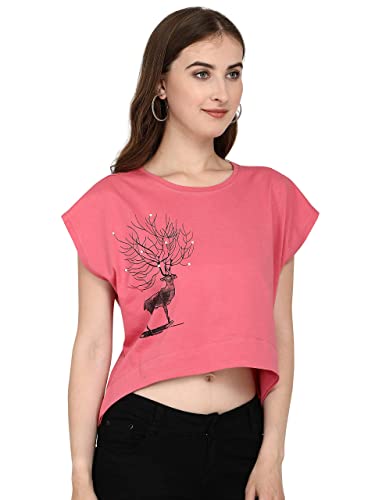 Image of Leriya Fashion Women's Haran Print Lycra with Animal Print Design on Half-Sleeve Regular Fit Office wear,Casual wear Top