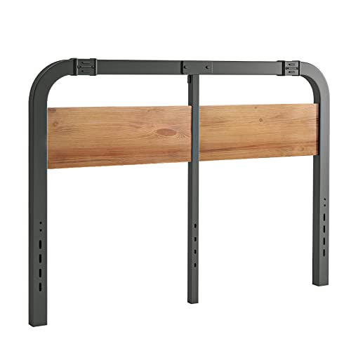 Bosrii Queen Headboards Only, Rustic Solid Wood Board With Black Metal Frame, Add On Design 40 Inches Tall And Adjustable Height, Easy Assembly #TOP6