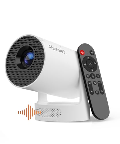 Alwtniet Mini Projektor, Mini Beamer 4K Unterstützt, Wi-Fi 6 und Bluetooth 5.4, 5W Lautsprecher,...