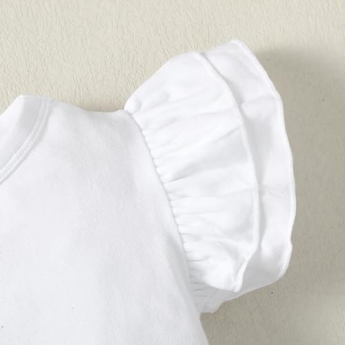 Image of Magic Park 1-14Y Toddler Ruffle T Shirt Girls Solid Color Blouse Kids Girl Short Long Sleeve Tops Casual Tee