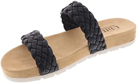 CLIFFS BY WHITE MOUNTAIN Truly Women's Slide Sandal, Black/Smooth, 8 M