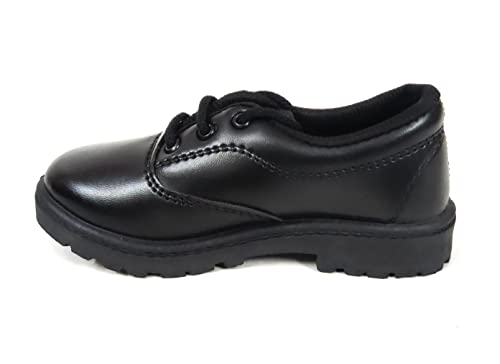 Image of Unisex Kids Black Formal School Uniform Shoes Deluxe lace