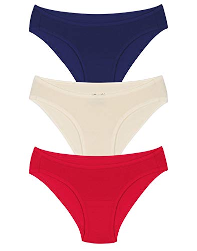 Image of Amante Solid Low Rise Cotton Bikini Panty Pack(Pack of 3)