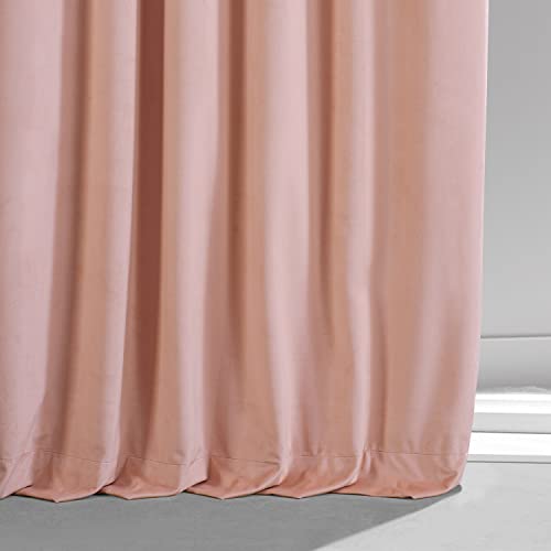 Image of HPD Half Price Drapes Signature Plush Velvet Blackout Curtains for Bedroom (1 Panel), 50W X 96L Hotel Black Out Curtains for Living Room, Thermal Insulated Blackout Curtains, Apricot Blossom