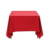 LinenTablecloth Square Cotton Feel Tablecloth, 72-Inch, Red