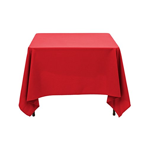 LinenTablecloth Square Cotton Feel Tablecloth, 72-Inch, Red