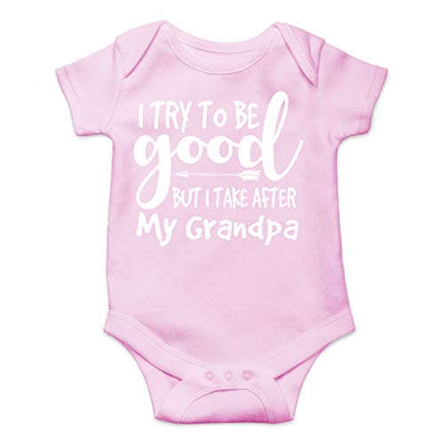 Image of AW Fashions I Try To Be Good But I Take After My Grandpa Baby Bodysuit Funny Adorable Infant Cute Clothing