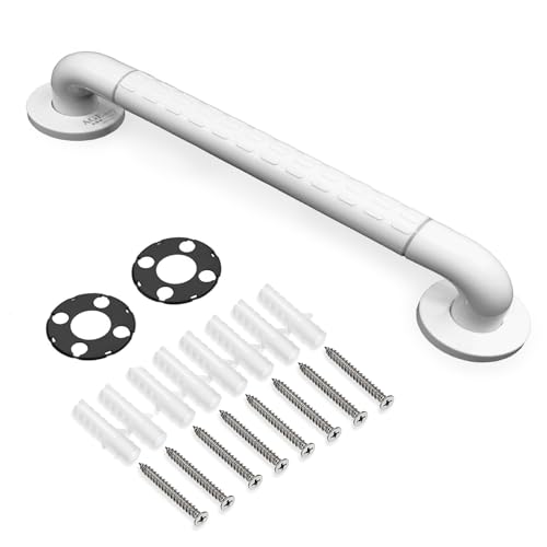 Image of AGEasy (Max Group) Anti Slip Grab Bar (18 inches) | Staniless Steel Grab Rail with Nylon Grip | Heavy Duty Safety Handle for Bathroom /Toilet Handrail for Seniors, Handicap & Pregnant Women