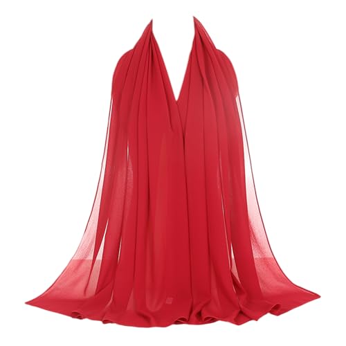 Bawnhaw Large Lightweight Chiffon Scarves for Women Breathable Soft Solid Color Head Scarf Long Fashion Sun-proof Shawls Wrap for Wedding Bridal Summer Beach Vacation