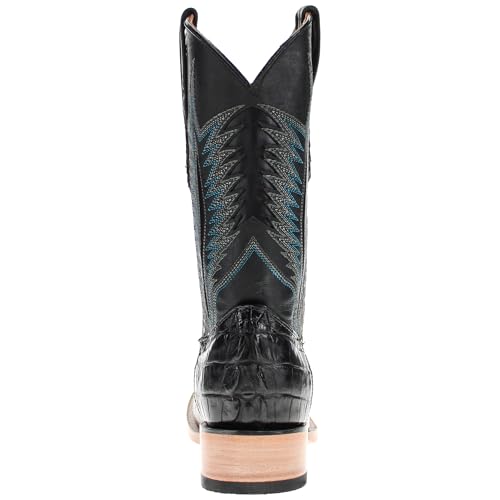 Vaccari Men's Paxton Gator Hornback Tail Leather Broad Square Toe Western Cowboy Boots4