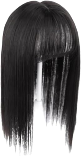 Klivexトップ専用ウィッグ 前髪 ボリュームウィッグシート 薄型 部分ウィッグ 人毛100% 女性用 人毛 部分 カツラ ヘアピース かつら 総手植えリアル地肌ネット 脱毛 白髪隠れ 薄毛 トップカバー 前髪カット済み、白髪を隠す (TD06 ナチュラ