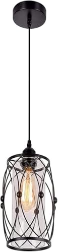 Suspension rétro en verre ZR98US art du fer et finition haut de gamme