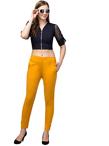 Image of Qute Women's Regular Fit Cotton Blend Casual Trousers (Pack of 1)