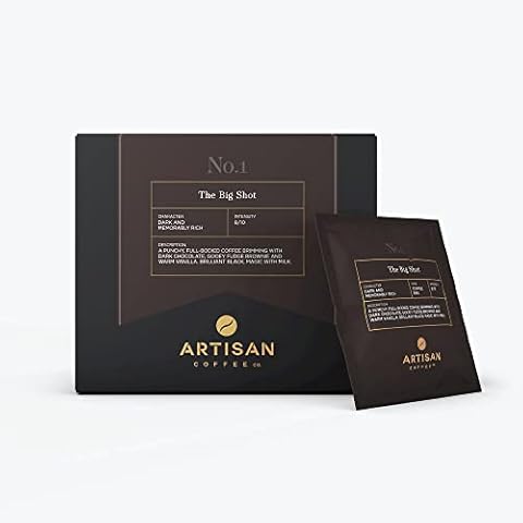 Artisan Coffee Co. The Big Shot Coffee Bag | Premium Specialty Coffee With Notes of Dark Chocolate, Fudge and Vanilla | Brew In Cup | Medium Roast, 8/10 Strength | 100% Arabica Beans | 20 Pack Cover