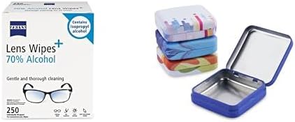 ZEISSEyeglass Cleaning Wipes with ZEISS Carrying Tins, 250 Wipes and 4 Tins