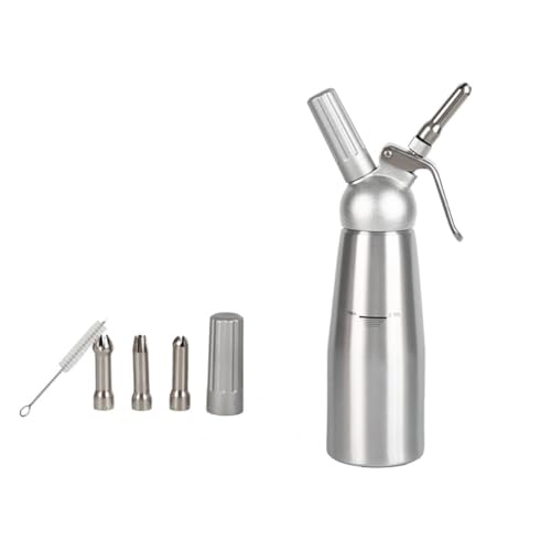 Aoasious ステンレス製 角型500ml エスプーマディスペンサー スパークリング機能付き 炭酸対応 家庭用・業務用 調理器具 菓子作り 泡ソース ムース ホイップクリーム (円形-500ml)