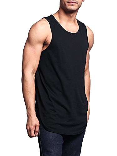 Solid Color Long Length Curved Hem Tank Top3
