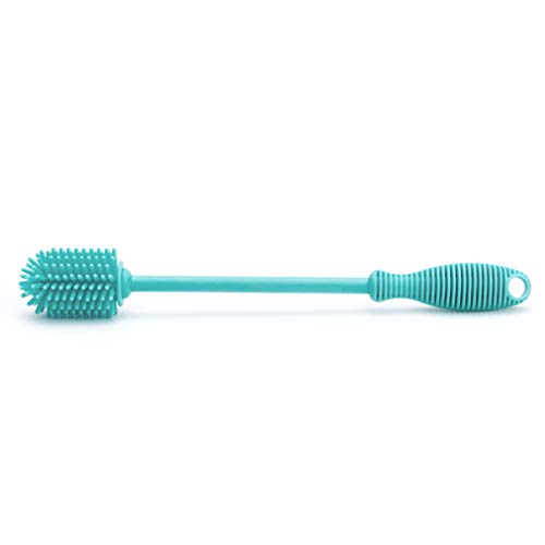 Chicco Silicone Bottle Brush 9.5" Long, Bpa-Free, Comfort Grip Handle, Dishwasher & Sterilizer Safe - Teal #TOP3