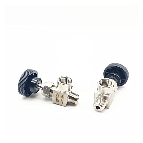 Válvula de aguja de acero inoxidable de 1/8 pulgada tipo codo macho hembra 6