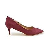 Zapato de salón tacón Medio Burdeos