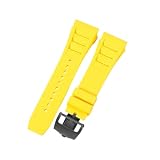 ROUHO Cinturino Orologio 25mm Silicone Gomma Impermeabile Chiusura Pieghevole Acciaio Inossidabile Morbido per Richard Mille RM-11 G4