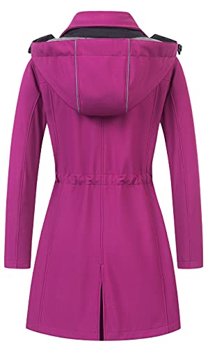 Image of CREATMO US Women's Lightweight Waterproof Long Softshell Tactical Jacket Fleece Lined Windbreaker