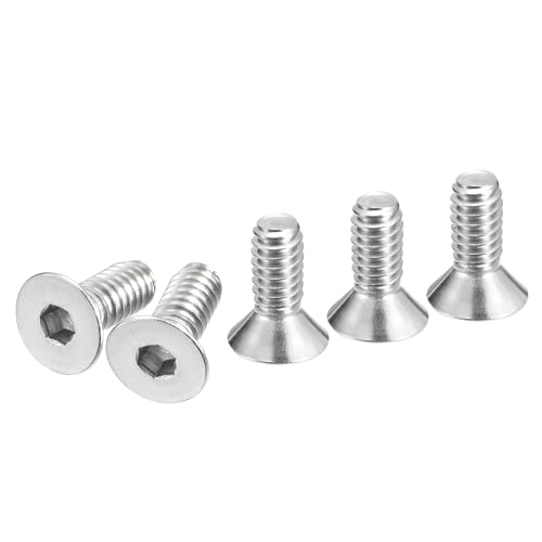 DTGN 1/4-20 x 5/8" Flat Head Socket Cap Screws, 25 Pack 304 Stainless Steel Hex Socket Flat Head Screws, Full Thread, Countersunk Bolts
