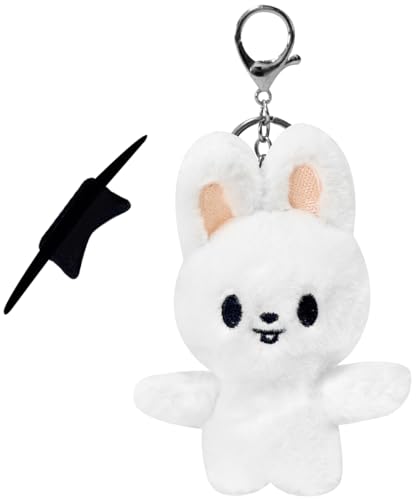 Hymonhon Cute Plush Keychain Soft Stuffed Animal Pendant for Women Backpack Tote Handbag Charm Decor Accessories (White)