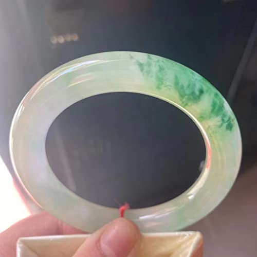 Sdfgh Emerald Ice Floating Flower Bracelet Exquisite Jadeite Hand Ring Advanced Natural Lucky Bangle (Color : A, Size : 57-58Mm) #TOP23