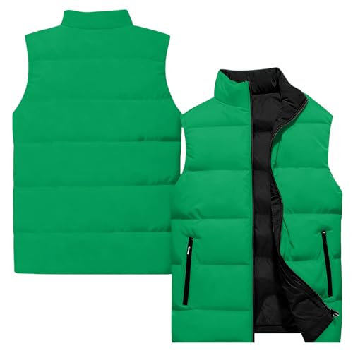 WENKOMG1 Heat Vest Man, Lightweight Puffer Vests Sleeveless Jacket for Outdoor Hiking Fishing Golf Vest Jacket Outwear Fashion Clothing Man Chaqueta Sin (M, Green)