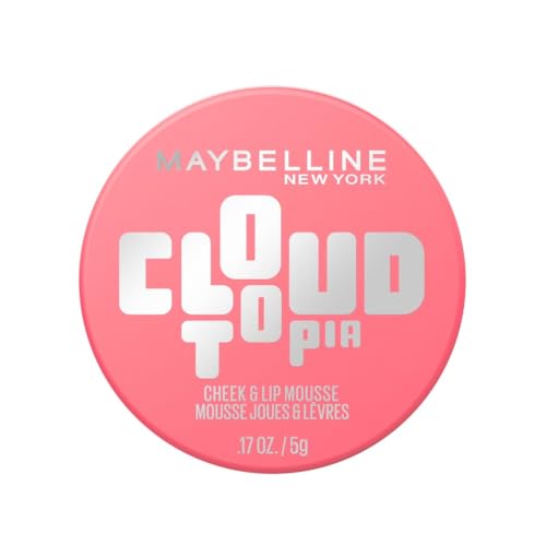 Maybelline New York - Blush en Mousse Multi-Usage - Joues & Lèvres - Fini Mat Flouté - Texture légère - Tenue Jusqu'à 14h - Résiste au Transfert - Cloudtopia - Teinte : 07 Moonlit Rose