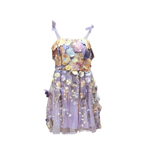Image of Women Three Dimensional Floral Embroidered Suspender Dress for Wedding Proms XXL