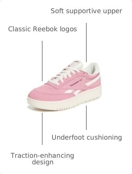 Image of Reebok Womens Club C Double Revenge Platform Tennis Shoes for Women, Fashion Womens Sneakers