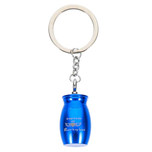 Mini Urns for Ashes Keychain Urn Keepsake Metal Small Memorial Ashes Holder for Human Ashes My Dad My Angel 0.98inch Blue