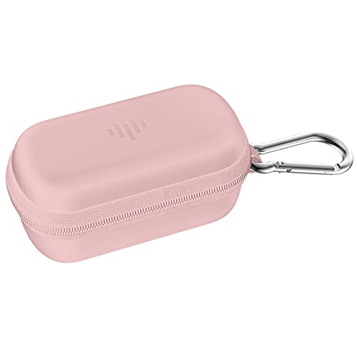 iLuv TBCASE Protective Pink Earbud Case with Accessory Storage Mesh Pocket, Carabiner Clip, Sturdy Zipper & IPX4 Shock-Scratch Resistant Exterior; for The TB100s, TB200s & Most Compact Earphones