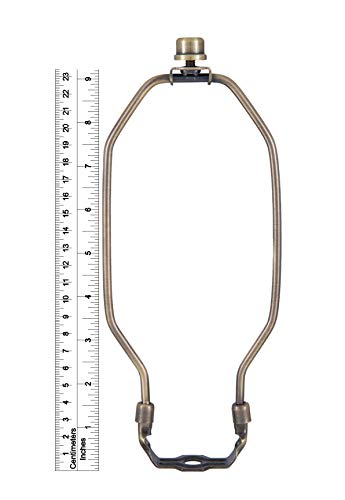 Image of B&P Lamp Antique Brass Finish Table Lamp Wiring Kit with a 9 Inch Harp and Push-Thru Socket