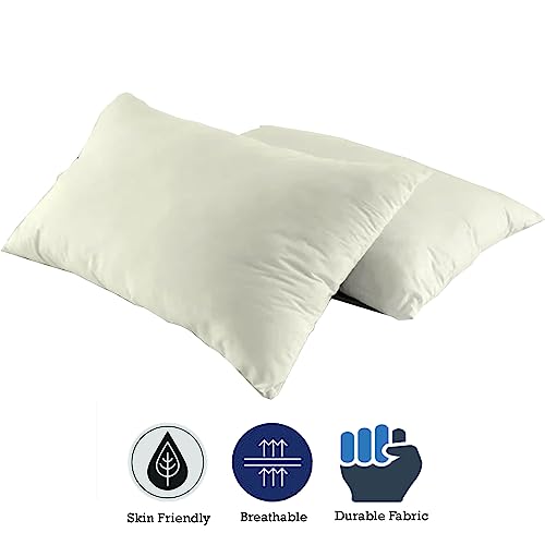 Image of Microfiber Pillow Set of 2 for Sleeping - 16x24 Inches, Ivory