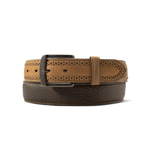ARIAT Men's Perforated Aged Bark Billet Leather Belt